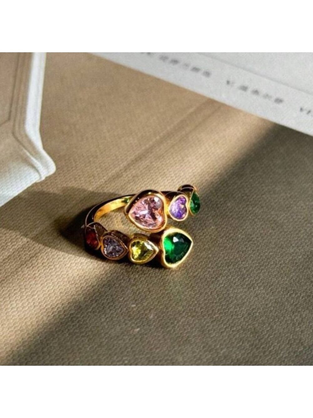 Multicolor Gemstone Ring Q589 - Picture 2 of 6